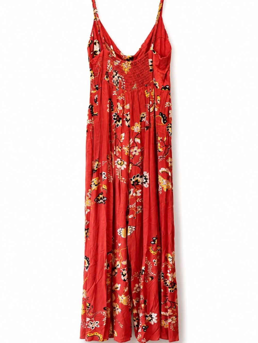 Jams World Red Floral Wide Leg Jumpsuit Size Small - Picture 2 of 6